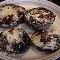 Pan Roast Portabella Mushrooms With Dijon Vinaigrette & Asiago Cheese recipe