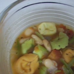 Tomato Vegetable Soup With Cheese Tortellini recipe