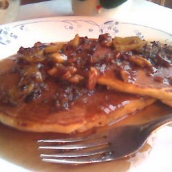 Apple Pancakes with Amaretto Pecan Syrup recipe