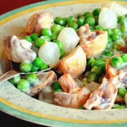 Creamed Peas With Mushrooms and Onions. recipe