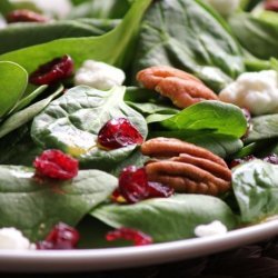 Spinach, Toffee Pecan and Goat Cheese Salad recipe