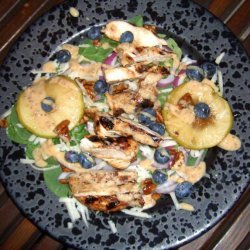 Chicken Shwarma Salad! W/Maple Syrup, Old Cheddar and Blueberrie recipe