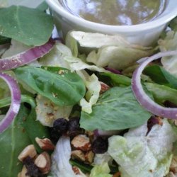Mixed Greens with Dried Cranberries and Toasted Pecans recipe