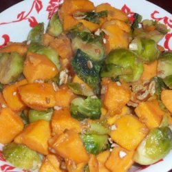 Brussels Sprouts With Pecans and Sweet Potatoes recipe