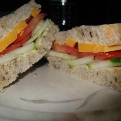 Cucumber, Tomato and Cheddar Sandwich recipe