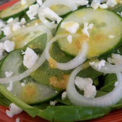 Spinach, Cucumber, Feta and Red Onion Salad recipe