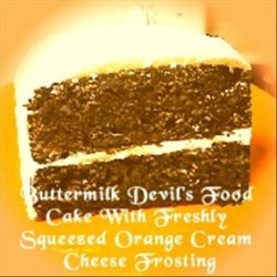 Buttermilk Devil's Food Cake With Freshly Squeezed Orange Cream Cheese Frosting recipe
