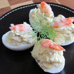 Deviled Eggs With Shrimp Filling (Krevetitäidisega Munad) recipe