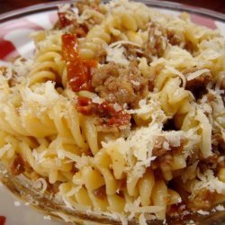 Fusilli With Sausage Sun Dried Tomatoes and Vermouth Cream Sauce recipe