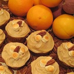 Candy'D Sweet Potato Cupcakes with Brown Sugar Icing recipe
