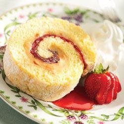 Strawberry and Peanut Butter Cream Cake Roll recipe