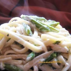 Asparagus Cream Cheese Fettuccini recipe