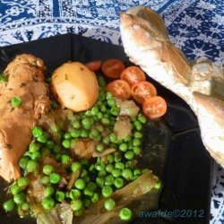 Chicken Tagine With Potatoes and Peas (Morocco -- North Africa) recipe