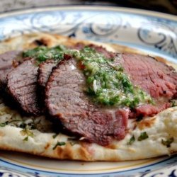 Argentinian Grilled Flank Steak With Chimichurri Sauce recipe