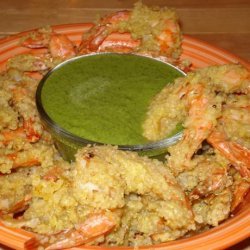 Peruvian Quinoa Shrimp Chicharrones With Green Aji Sauce recipe