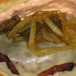 Latin Burgers With Caramelized Onion & Jalapeno Relish recipe