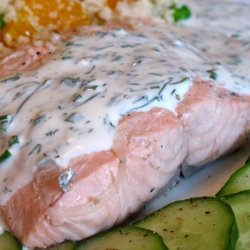 Steeped Salmon With Chive and Dill Sauce recipe