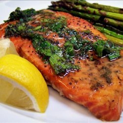 Grilled Cedar Plank Salmon With Lemon-Dill Topping recipe