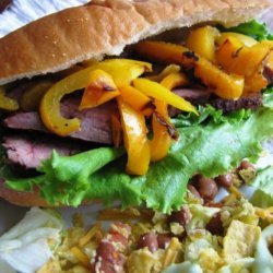 BBQ Steak & Peppers Sandwich recipe