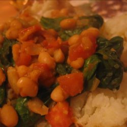 Spiced Butter Bean, Spinach and Tomato Topping for Jacket Potato recipe