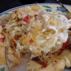 Baked Orzo With Peppers and Cheese recipe