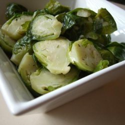 Brussels Sprouts with Garlic Dill Sauce recipe