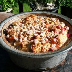 Rhubarb Bread Pudding recipe