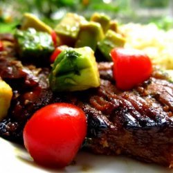 Honey-Lime Grilled Skirt Steak With Avocado-Tomato Relish recipe