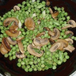 Peas, Mushrooms, and Scallions recipe