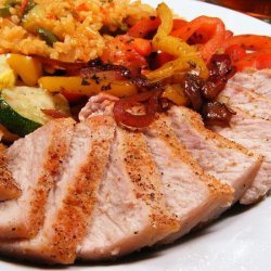 Spice-Rubbed Pork With Bell Pepper Compote recipe