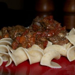Saucy Beef Tips With Egg Noodles  (Inspired by Dream Dinners) recipe