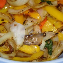 Red Peppers and Onions Sauteed in Olive Oil recipe