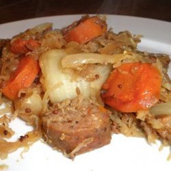 Crock Pot Sausage and Sauerkraut Dinner recipe