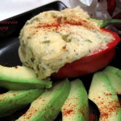 Stuffed Red Peppers With Cheesy Polenta and Green Chiles recipe