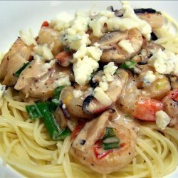 Grecian Shrimp over Pasta recipe