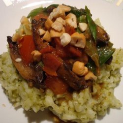Portobello Curry With Green Rice recipe