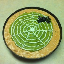 Spider Web Dip with Spooky Tortilla Chips (optional) recipe