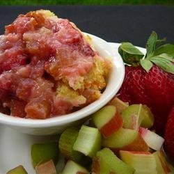 Awesome Rhubarb-Strawberry Pudding recipe