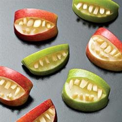 Halloween Fruit Apple Teeth Treats recipe