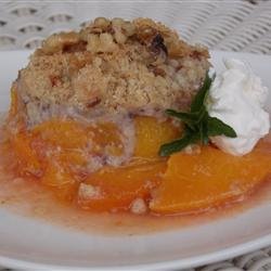 Peach Crisp with Oatmeal-Walnut Topping recipe