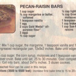 Raisin Peanut Bars recipe