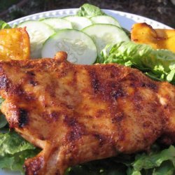 Grilled fruity balsamic chicken with cilantro salad. recipe