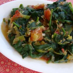 Fresh Spinach With Leeks in Pernod recipe