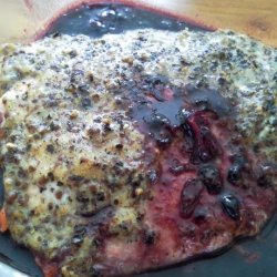 Mustard-Roasted Salmon With Lingonberry Sauce recipe