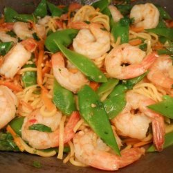 Prawn (Shrimp) and Snowpea Noodle Stir Fry recipe