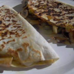 Creamy Mushroom , Pepper &  Cheese Quesadillas recipe