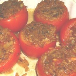 Baked Tomatoes With Basil Orzo recipe