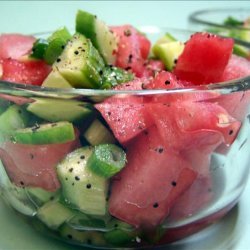 Sweet & Sour Watermelon Cucumber Salad recipe