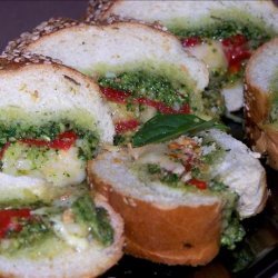 French Bread With Pesto and Peppers recipe