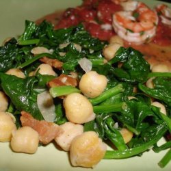 Spinach and Chickpeas With Bacon recipe